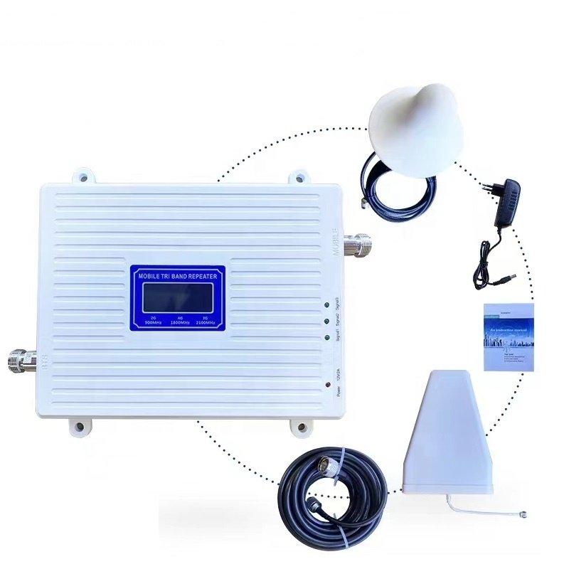 LSUN GSR110 5G 4G 3G GSM signal booster high power amplifier 900mhz 1800mhz 2100mhz with 15m cable